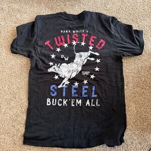 Dana White's Twisted Steel Rodeo Bull UFC Shirt Black Size Medium